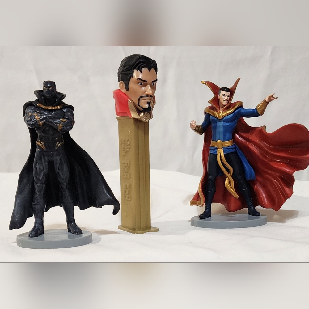 Marvel & DC Figurine Lot - Black Panther, Doctor Strange PEZ